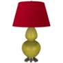 Double Gourd 31"H Citron And Silver Table Lamp w/ Black And Red Shade