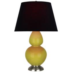 Double Gourd 31"H Citron And Silver Table Lamp w/ Ink And Rose Shade