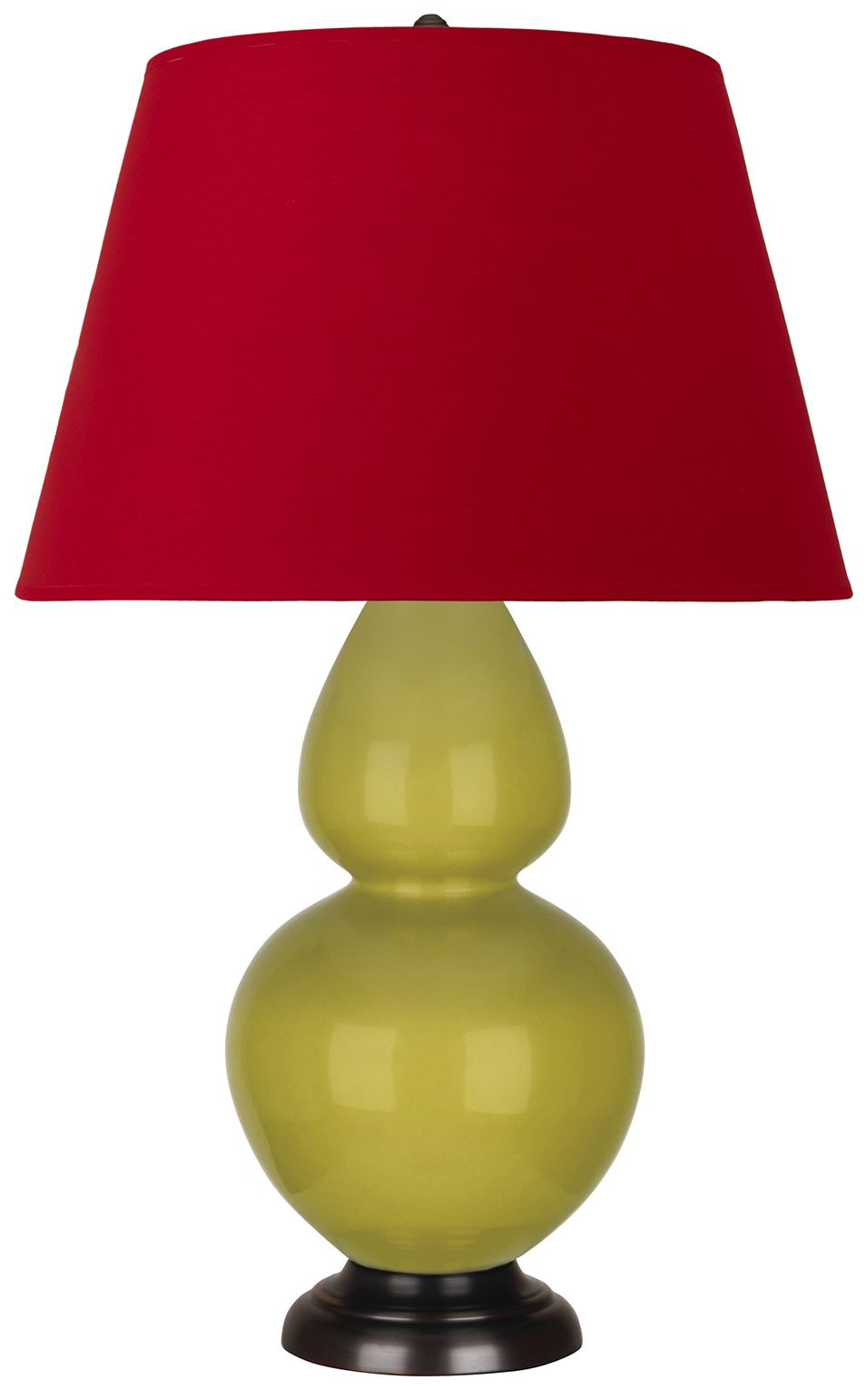 Double Gourd 31"H Citron & Bronze Table Lamp w/ Black & Red Made to Order