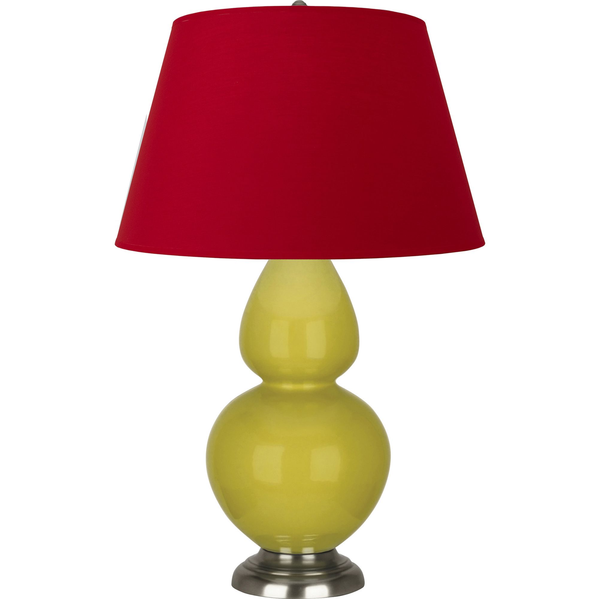 Image 2 Double Gourd 31"H Citron & Silver Table Lamp w/ Black & Red Made to Order more views