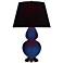 Double Gourd 31"H Cobalt And Bronze Table Lamp w/ Ink And Rose Shade