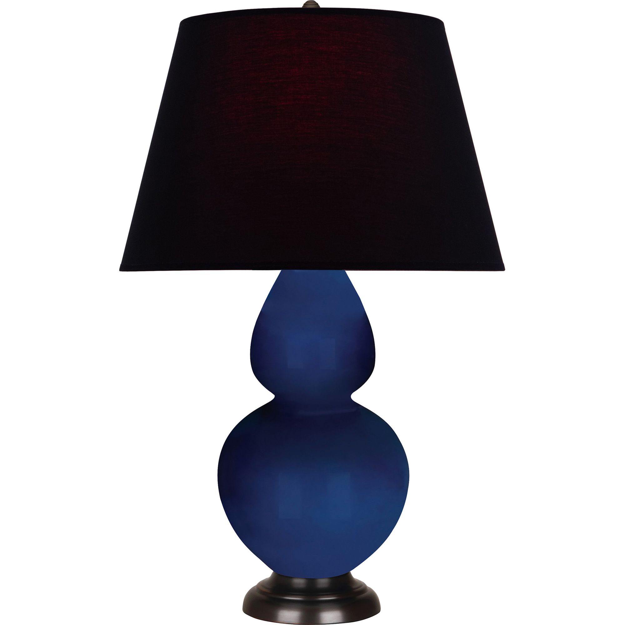 Image 2 Double Gourd 31"H Cobalt And Bronze Table Lamp w/ Ink And Rose Shade more views