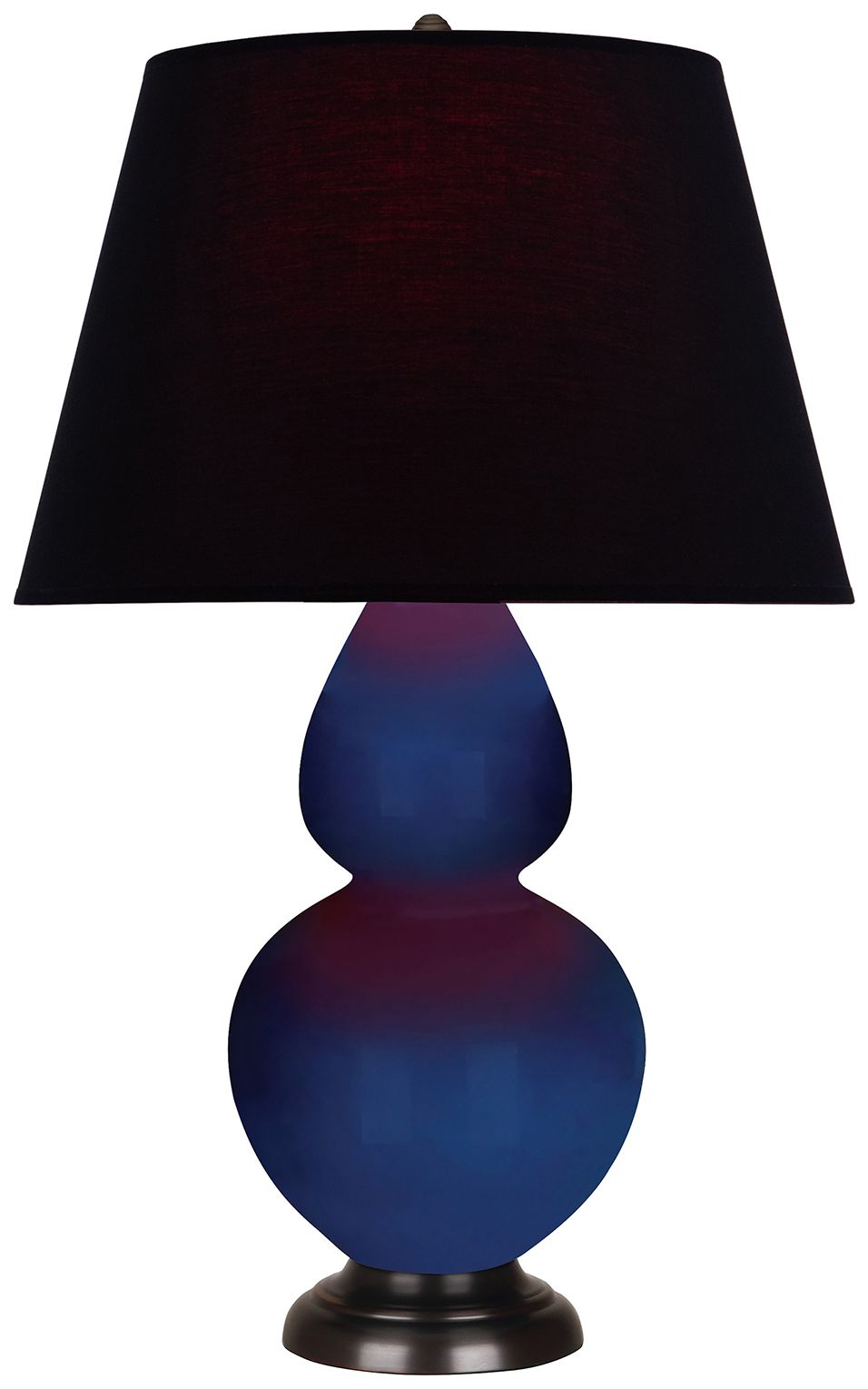Double Gourd 31"H Cobalt & Bronze Table Lamp w/ Ink & Rose Made to Order