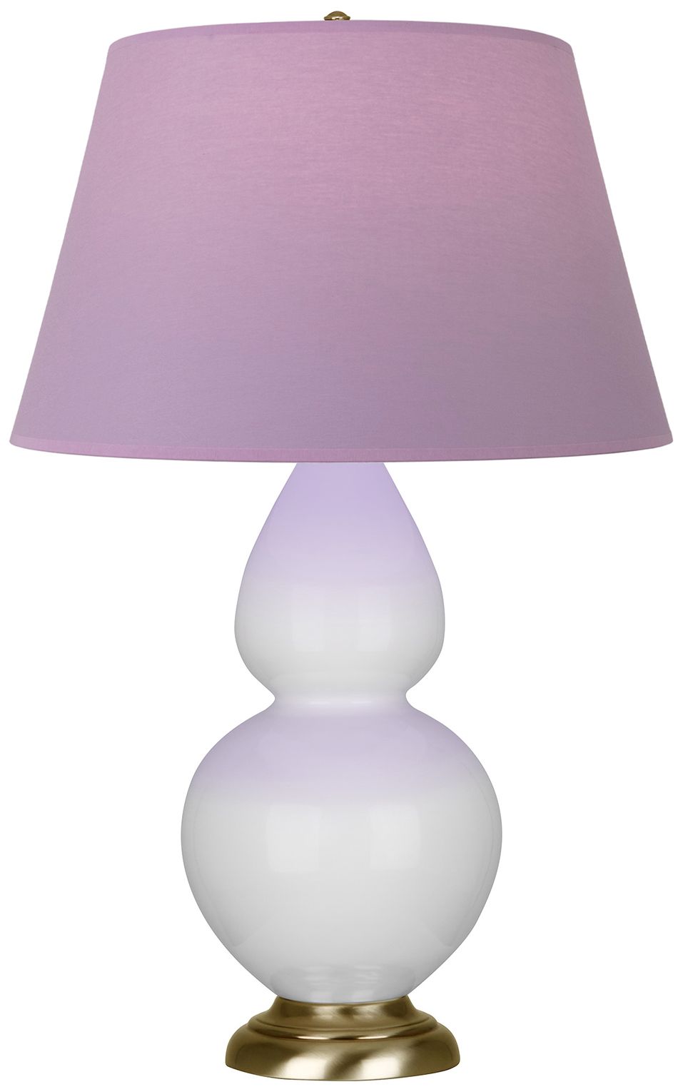 Double Gourd 31"H Daisy And Brass Lamp w/ Lavender And Plum Made to Order