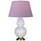 Double Gourd 31"H Daisy And Brass Lamp w/ Lavender And Plum Shade