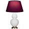 Double Gourd 31"H Daisy And Brass Lamp w/ Plum And Lavender Shade