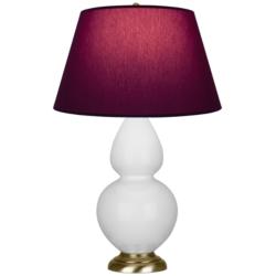 Double Gourd 31"H Daisy And Brass Lamp w/ Plum And Lavender Shade