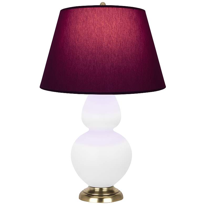 Image 1 Double Gourd 31"H Daisy And Brass Lamp w/ Plum And Lavender Shade