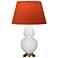 Double Gourd 31"H Daisy And Brass Lamp w/ Tangerine And Taupe Shade