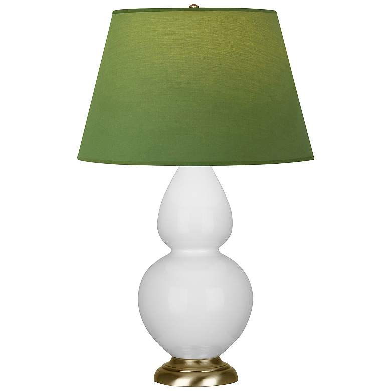 Image 1 Double Gourd 31"H Daisy And Brass Lamp w/ Tea Green And Taupe Shade