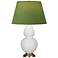 Double Gourd 31"H Daisy And Brass Lamp w/ Tea Green And Taupe Shade