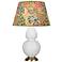 Double Gourd 31"H Daisy And Brass Table Lamp w/ Fall Floral Shade