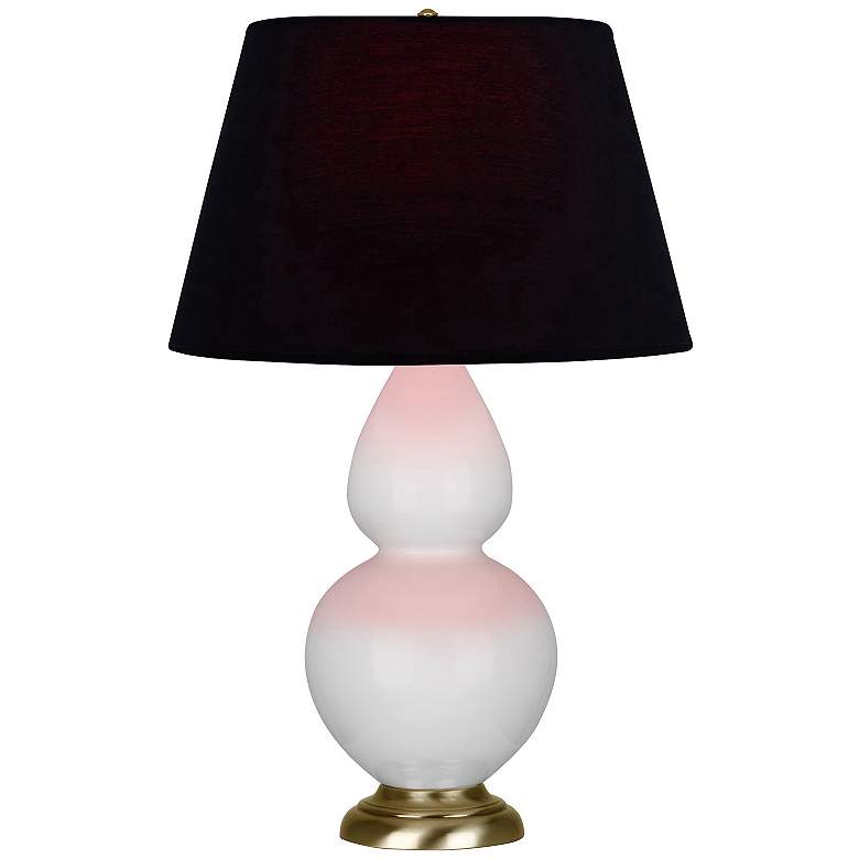 Image 1 Double Gourd 31"H Daisy And Brass Table Lamp w/ Ink And Rose Shade