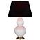 Double Gourd 31"H Daisy And Brass Table Lamp w/ Ink And Rose Shade