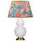 Double Gourd 31"H Daisy And Brass Table Lamp w/ Spring Floral Shade