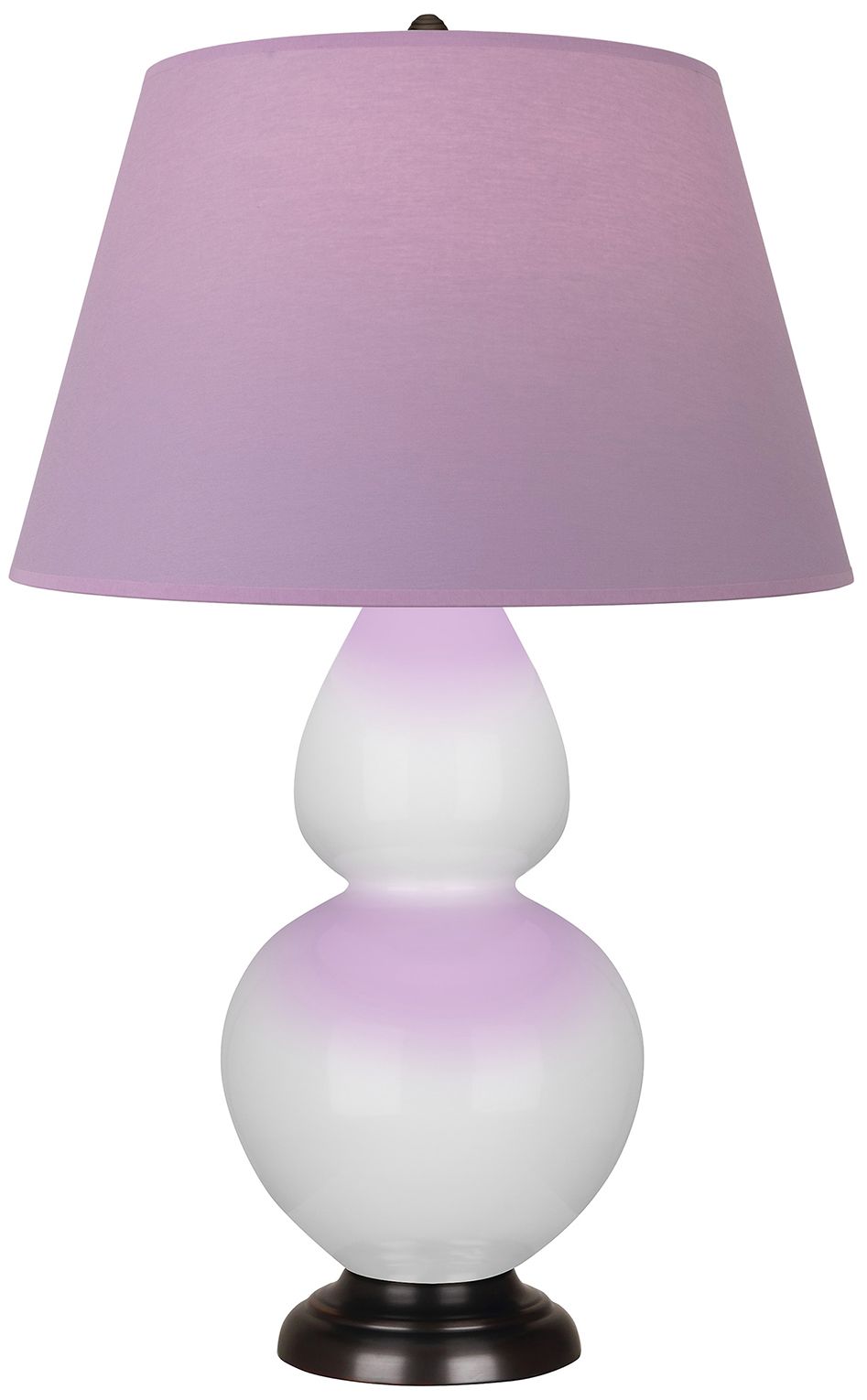 Double Gourd 31"H Daisy And Bronze Lamp w/ Lavender And Plum Made to Order