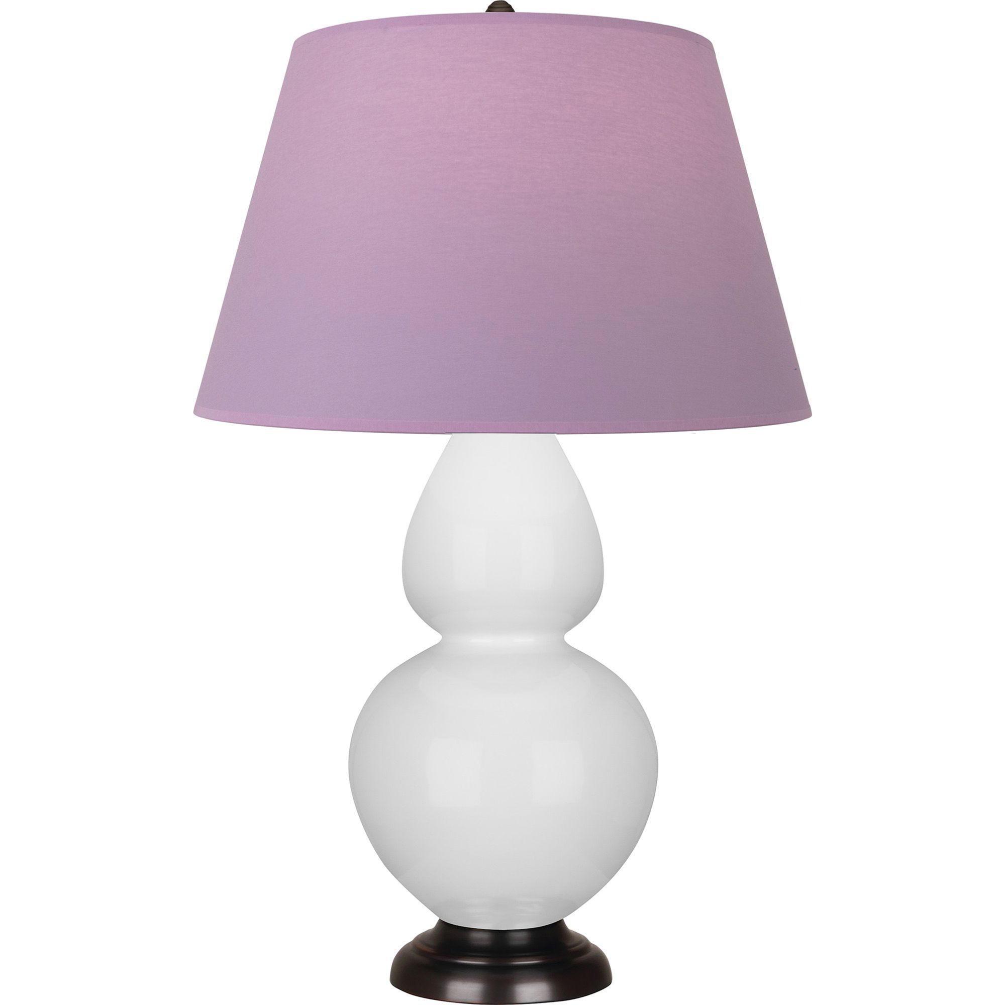 Image 2 Double Gourd 31"H Daisy And Bronze Lamp w/ Lavender And Plum Made to Order more views