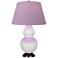 Double Gourd 31"H Daisy And Bronze Lamp w/ Lavender And Plum Shade