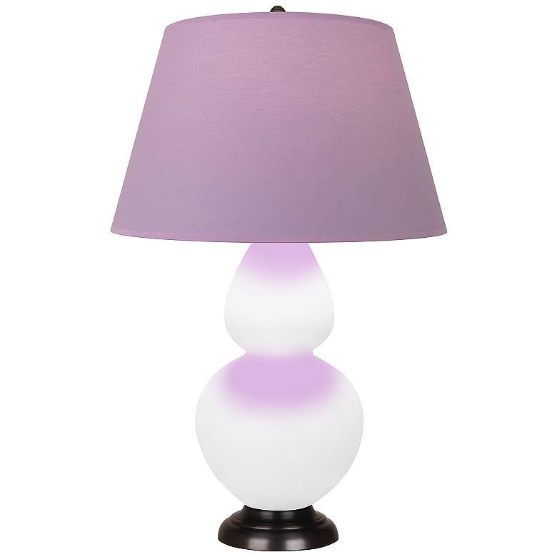 Image 1 Double Gourd 31"H Daisy And Bronze Lamp w/ Lavender And Plum Shade