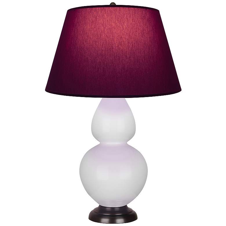 Image 1 Double Gourd 31"H Daisy And Bronze Lamp w/ Plum And Lavender Shade