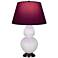 Double Gourd 31"H Daisy And Bronze Lamp w/ Plum And Lavender Shade