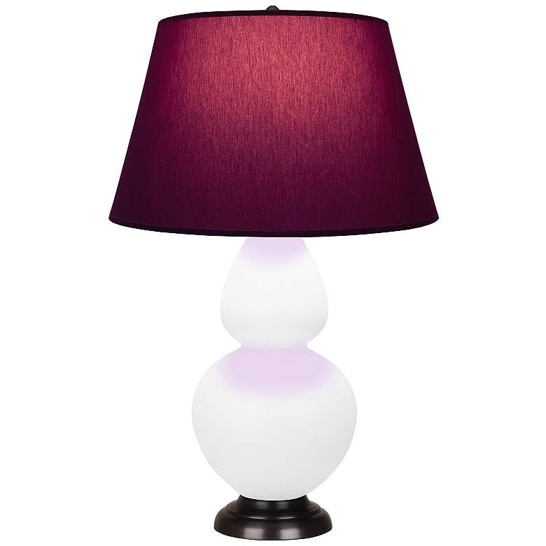 Image 1 Double Gourd 31"H Daisy And Bronze Lamp w/ Plum And Lavender Shade