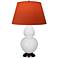 Double Gourd 31"H Daisy And Bronze Lamp w/ Tangerine And Taupe Shade