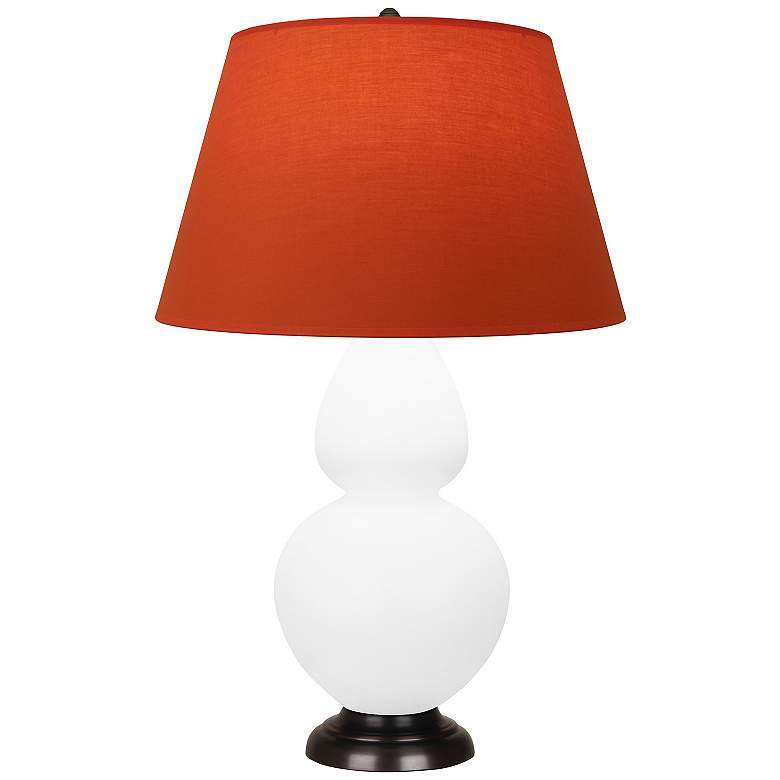 Image 1 Double Gourd 31"H Daisy And Bronze Lamp w/ Tangerine And Taupe Shade