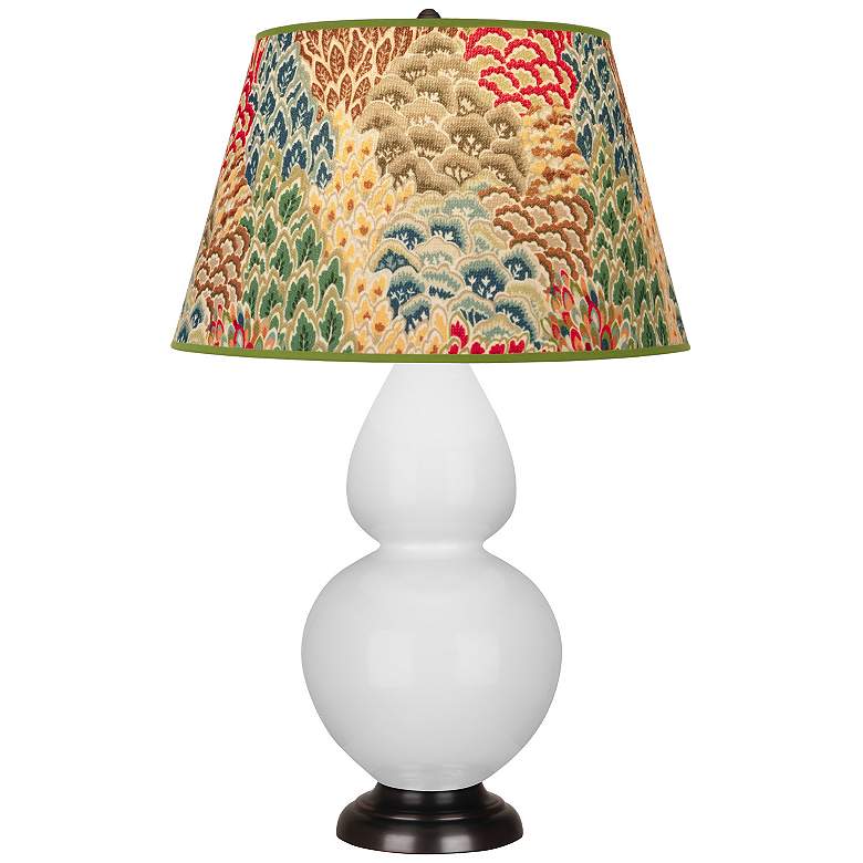 Image 1 Double Gourd 31"H Daisy And Bronze Table Lamp w/ Fall Floral Shade