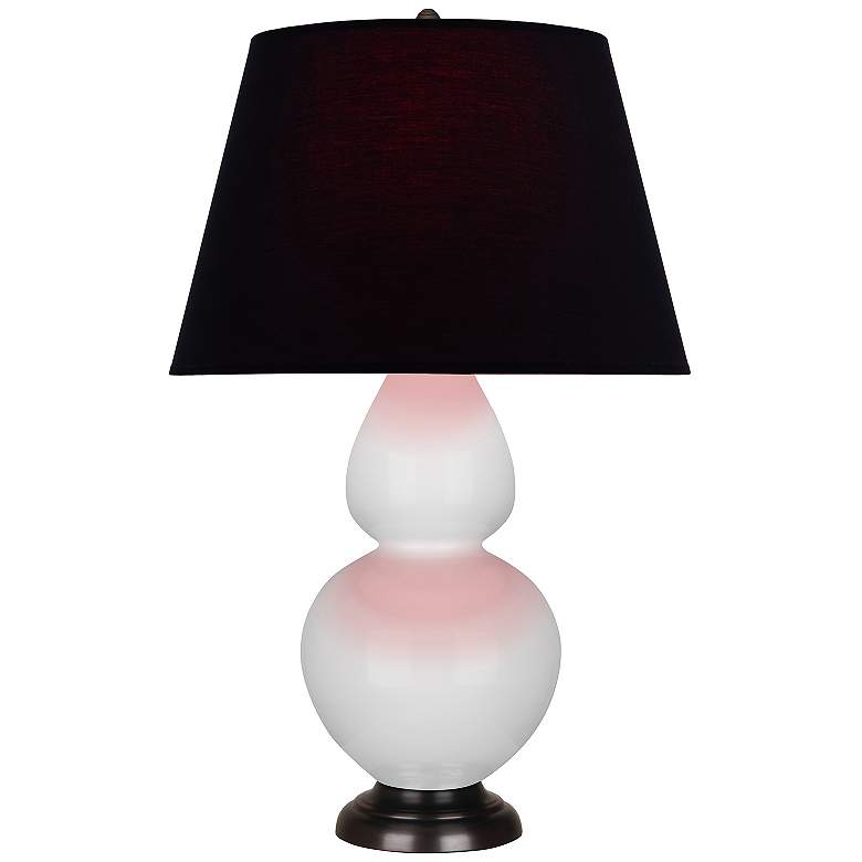 Image 1 Double Gourd 31"H Daisy And Bronze Table Lamp w/ Ink And Rose Shade