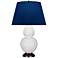 Double Gourd 31"H Daisy And Bronze Table Lamp w/ Navy And Gray Shade