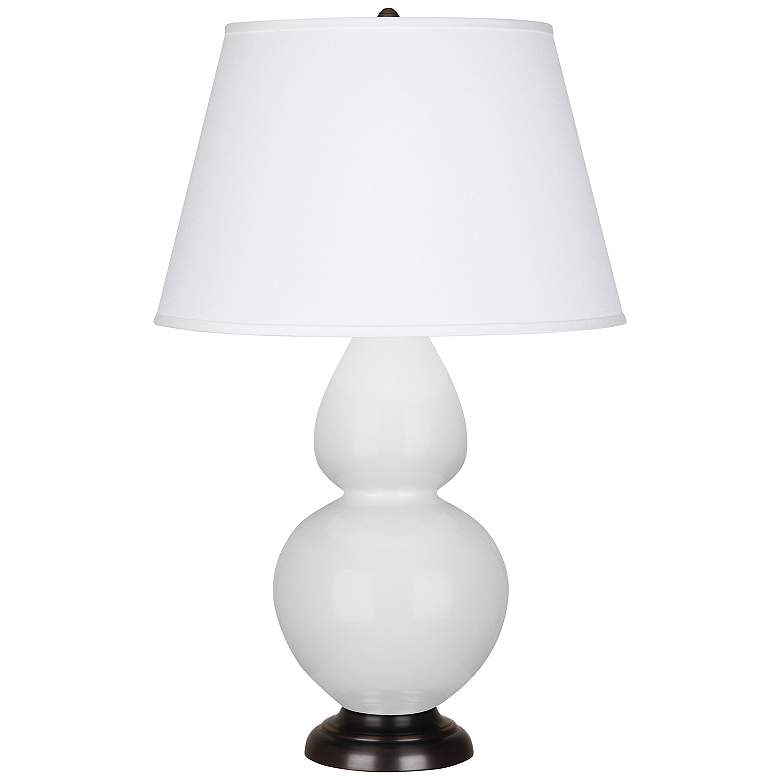 Image 1 Double Gourd 31"H Daisy And Deep Bronze Table Lamp With Pearl Shade