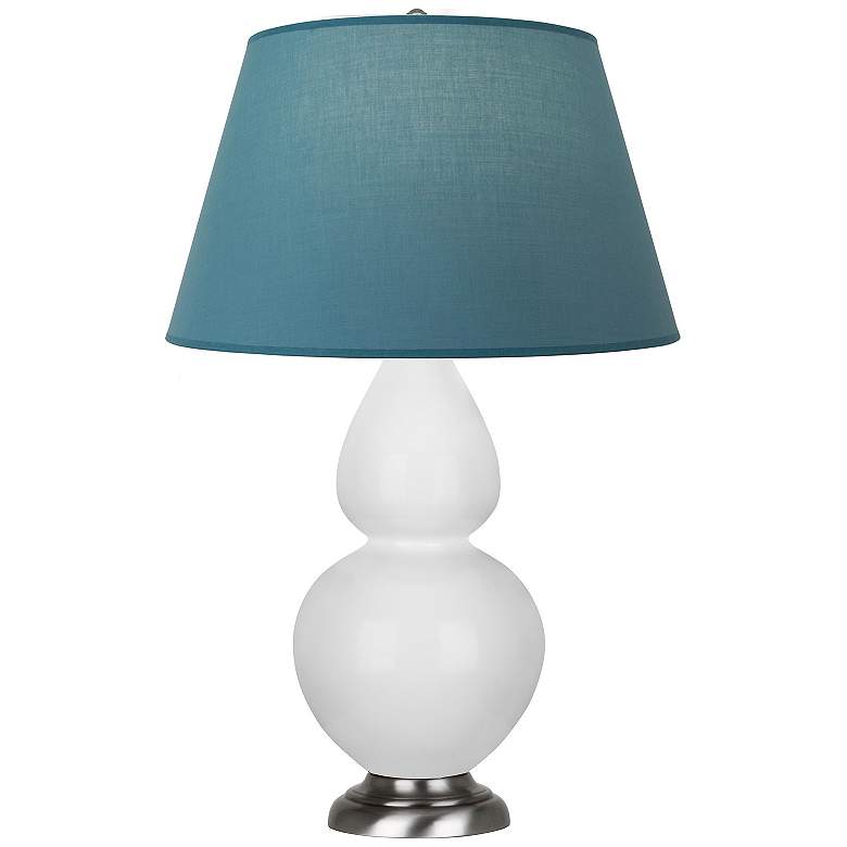 Image 1 Double Gourd 31"H Daisy And Silver Lamp w/ Bright Blue And Gray Shade