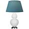 Double Gourd 31"H Daisy And Silver Lamp w/ Bright Blue And Gray Shade