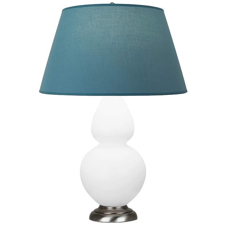 Image 1 Double Gourd 31"H Daisy And Silver Lamp w/ Bright Blue And Gray Shade