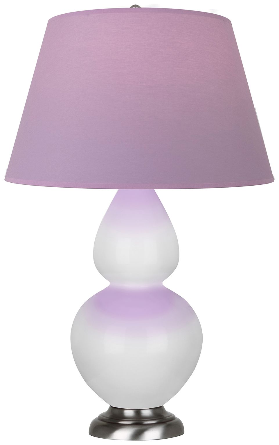 Double Gourd 31"H Daisy And Silver Lamp w/ Lavender And Plum Made to Order
