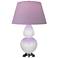 Double Gourd 31"H Daisy And Silver Lamp w/ Lavender And Plum Shade