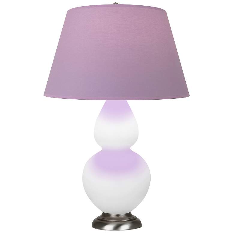 Image 1 Double Gourd 31"H Daisy And Silver Lamp w/ Lavender And Plum Shade