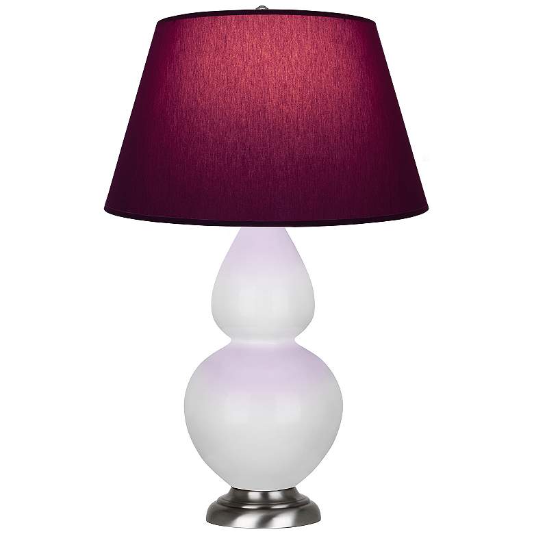 Image 1 Double Gourd 31"H Daisy And Silver Lamp w/ Plum And Lavender Shade