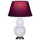 Double Gourd 31"H Daisy And Silver Lamp w/ Plum And Lavender Shade