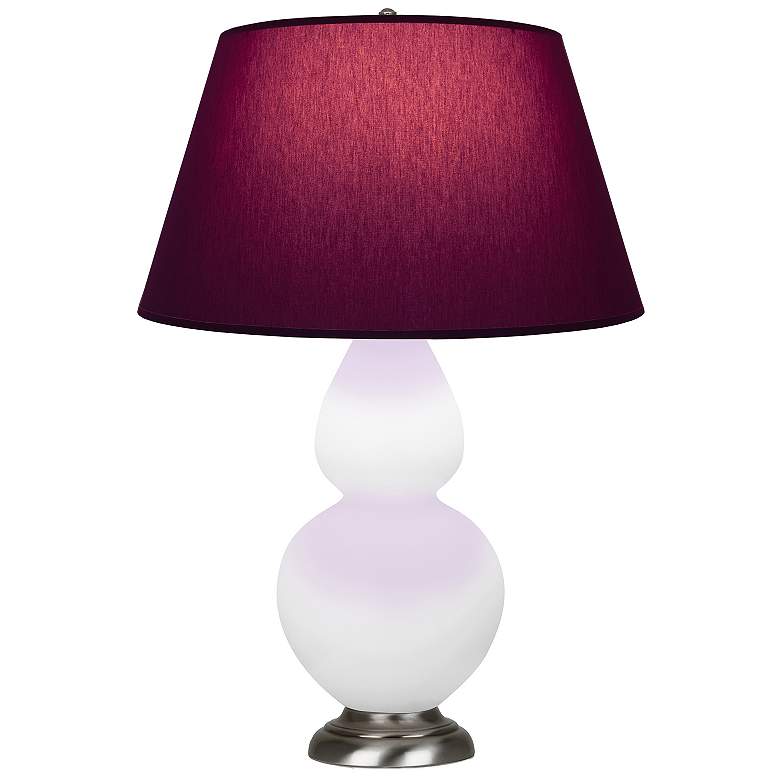Image 1 Double Gourd 31"H Daisy And Silver Lamp w/ Plum And Lavender Shade