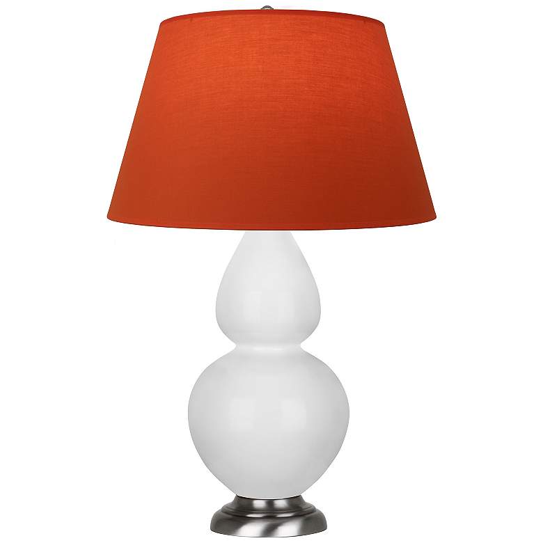 Image 1 Double Gourd 31"H Daisy And Silver Lamp w/ Tangerine And Taupe Shade