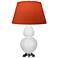 Double Gourd 31"H Daisy And Silver Lamp w/ Tangerine And Taupe Shade