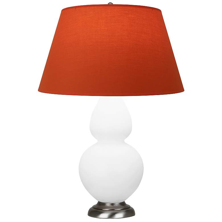 Image 1 Double Gourd 31"H Daisy And Silver Lamp w/ Tangerine And Taupe Shade
