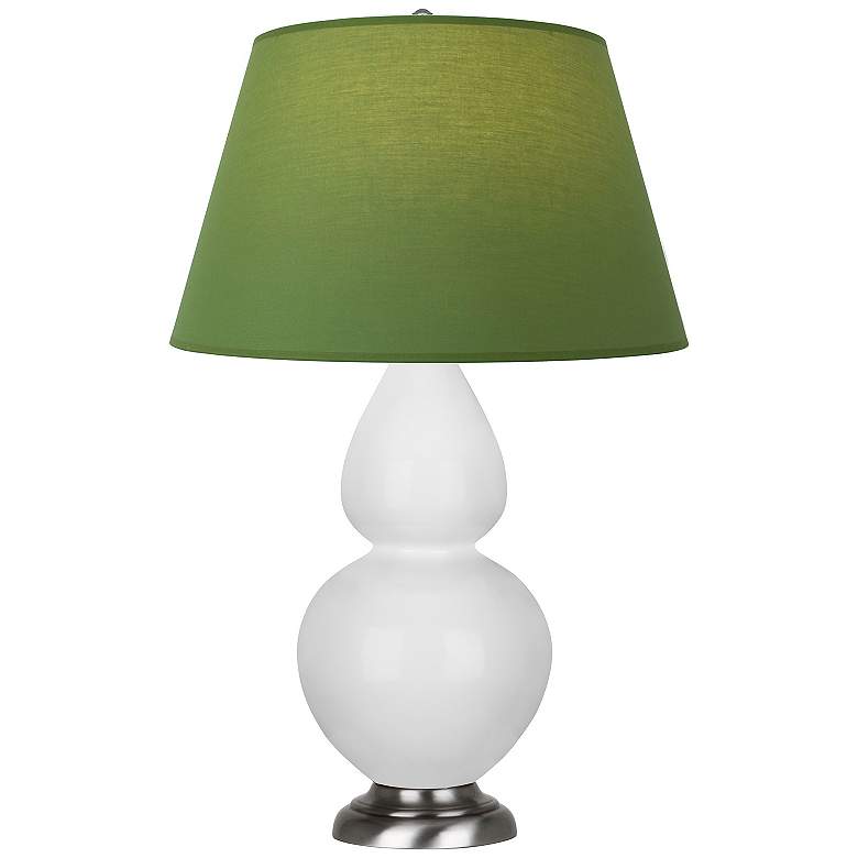 Image 1 Double Gourd 31"H Daisy And Silver Lamp w/ Tea Green And Taupe Shade