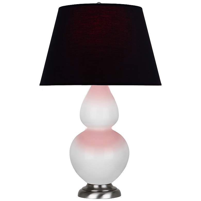 Image 1 Double Gourd 31"H Daisy And Silver Table Lamp w/ Ink And Rose Shade