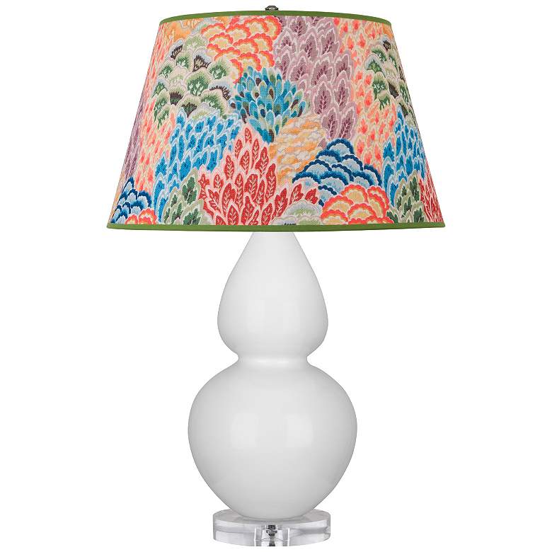 Image 1 Double Gourd 31"H Daisy And Silver Table Lamp w/ Spring Floral Shade
