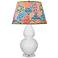 Double Gourd 31"H Daisy And Silver Table Lamp w/ Spring Floral Shade