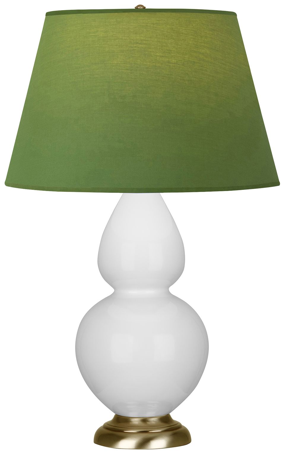 Double Gourd 31"H Daisy & Brass Lamp w/ Tea Green & Taupe Made to Order