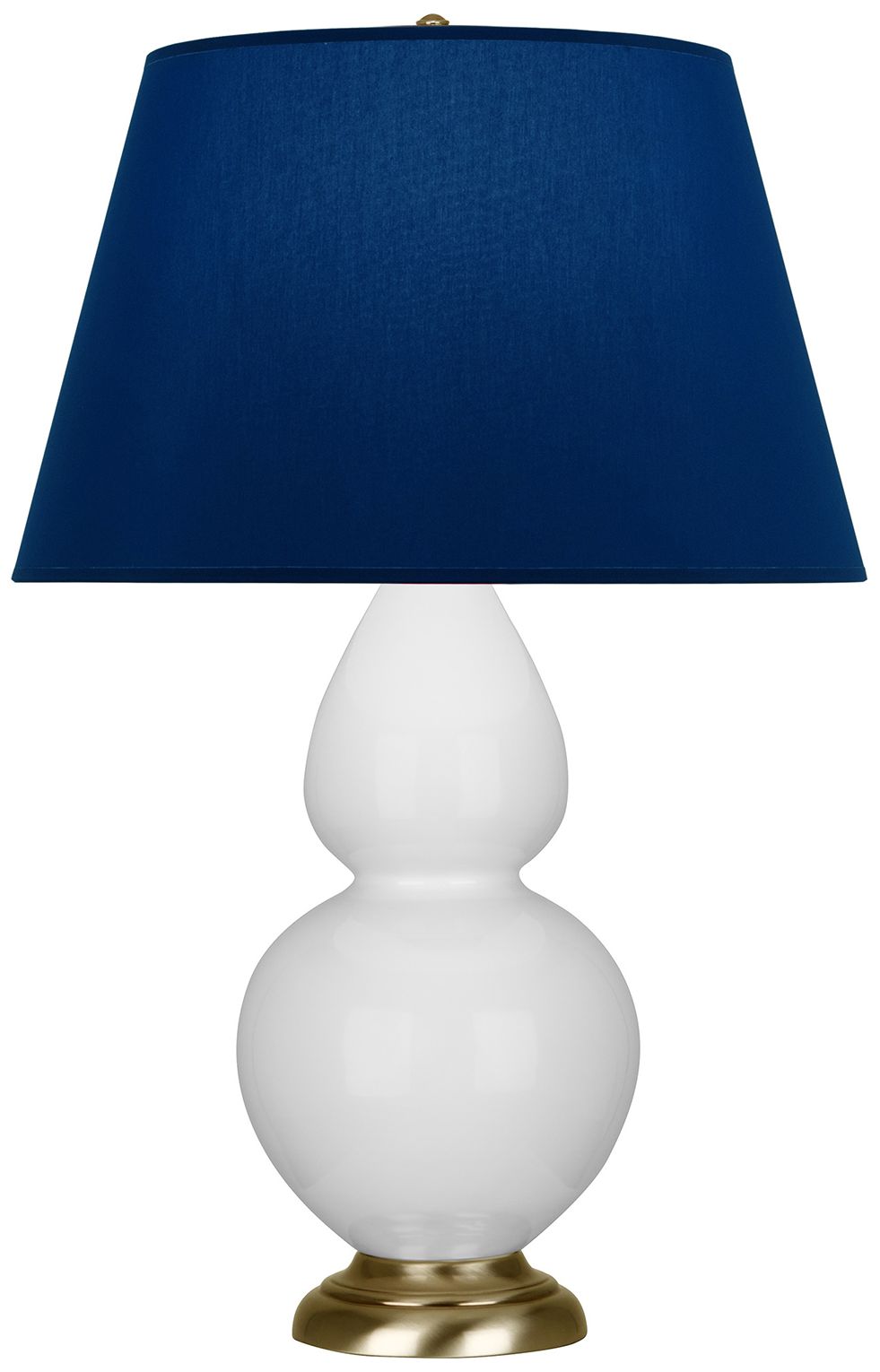 Double Gourd 31"H Daisy & Brass Table Lamp w/ Navy & Gray Made to Order